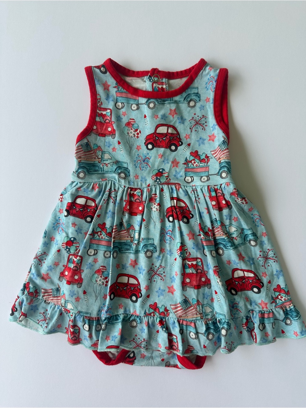 Bundle of Joy | Bamboo July 4th Onesie Dress | 12-18 months